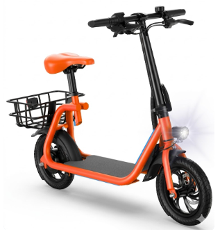 Patineta Eléctrica Mobulaa S001 - Scooter Ligero con Sillín y Canasta