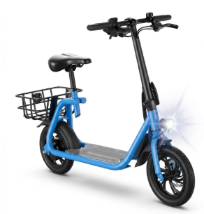 Patineta Eléctrica Mobulaa S001 - Scooter Ligero con Sillín y Canasta